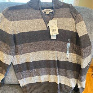 NEW Silverlake Boys Quarterzip Striped Sweater - Medium
